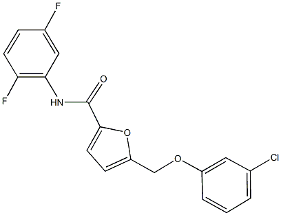 5-[(3-chlorophenoxy)methyl]-N-(2,5-difluorophenyl)-2-furamide Struktur