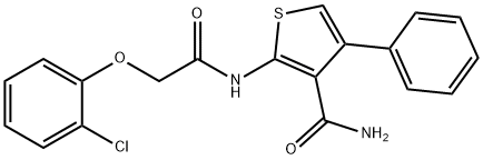 2-{[(2-chlorophenoxy)acetyl]amino}-4-phenylthiophene-3-carboxamide Struktur