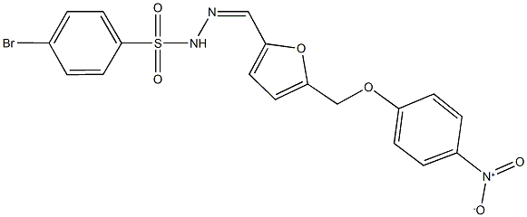 4-bromo-N'-{[5-({4-nitrophenoxy}methyl)-2-furyl]methylene}benzenesulfonohydrazide Struktur