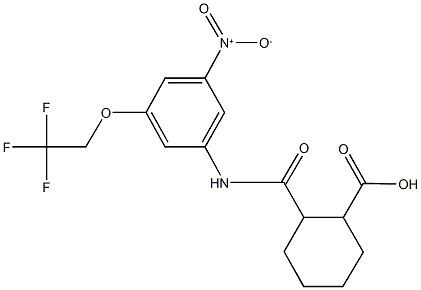 2-{[3-nitro-5-(2,2,2-trifluoroethoxy)anilino]carbonyl}cyclohexanecarboxylic acid Struktur