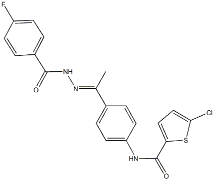 5-chloro-N-{4-[N-(4-fluorobenzoyl)ethanehydrazonoyl]phenyl}-2-thiophenecarboxamide Struktur