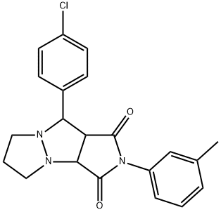 9-(4-chlorophenyl)-2-(3-methylphenyl)tetrahydro-5H-pyrazolo[1,2-a]pyrrolo[3,4-c]pyrazole-1,3(2H,3aH)-dione Struktur