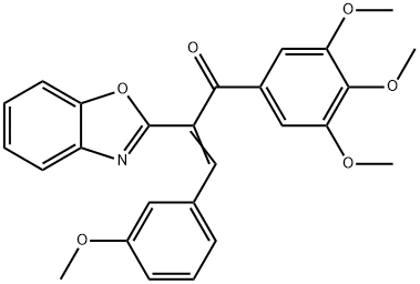 2-(1,3-benzoxazol-2-yl)-3-(3-methoxyphenyl)-1-(3,4,5-trimethoxyphenyl)-2-propen-1-one Struktur