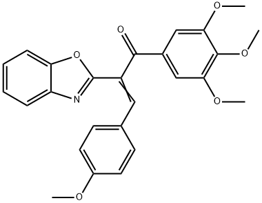 2-(1,3-benzoxazol-2-yl)-3-(4-methoxyphenyl)-1-(3,4,5-trimethoxyphenyl)-2-propen-1-one Struktur