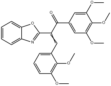 2-(1,3-benzoxazol-2-yl)-3-(2,3-dimethoxyphenyl)-1-(3,4,5-trimethoxyphenyl)-2-propen-1-one Struktur