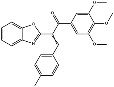 2-(1,3-benzoxazol-2-yl)-3-(4-methylphenyl)-1-(3,4,5-trimethoxyphenyl)-2-propen-1-one Struktur