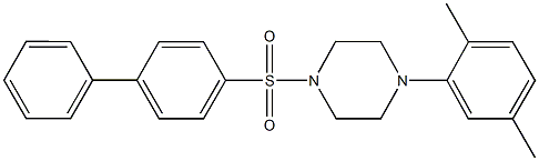 1-([1,1'-biphenyl]-4-ylsulfonyl)-4-(2,5-dimethylphenyl)piperazine Struktur