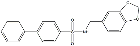 N-(1,3-benzodioxol-5-ylmethyl)[1,1'-biphenyl]-4-sulfonamide Struktur