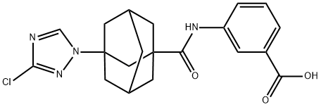 3-({[3-(3-chloro-1H-1,2,4-triazol-1-yl)-1-adamantyl]carbonyl}amino)benzoic acid Struktur