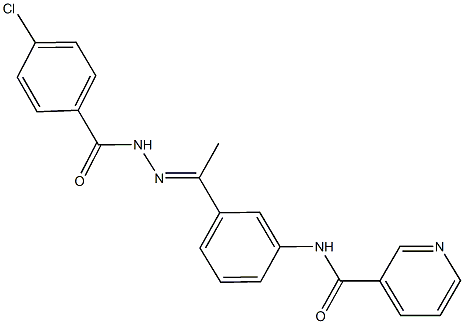 N-{3-[N-(4-chlorobenzoyl)ethanehydrazonoyl]phenyl}nicotinamide Struktur