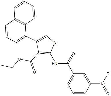 ethyl 2-({3-nitrobenzoyl}amino)-4-(1-naphthyl)-3-thiophenecarboxylate Struktur