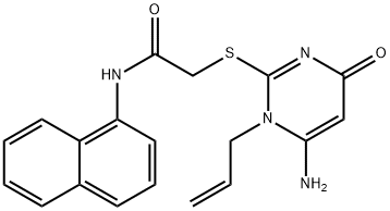 2-[(1-allyl-6-amino-4-oxo-1,4-dihydro-2-pyrimidinyl)sulfanyl]-N-(1-naphthyl)acetamide Struktur