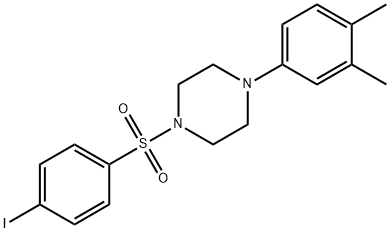 1-(3,4-dimethylphenyl)-4-[(4-iodophenyl)sulfonyl]piperazine Struktur