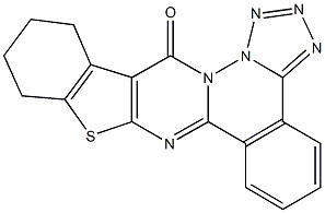 10,11,12,13-tetrahydro-14H-[1]benzothieno[2',3':4,5]pyrimido[2,1-a]tetraazolo[1,5-c]phthalazin-14-one Struktur