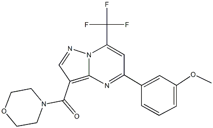 methyl 3-[3-(4-morpholinylcarbonyl)-7-(trifluoromethyl)pyrazolo[1,5-a]pyrimidin-5-yl]phenyl ether Struktur