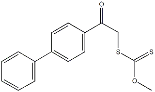 4-{[(methoxycarbothioyl)sulfanyl]acetyl}-1,1'-biphenyl Struktur