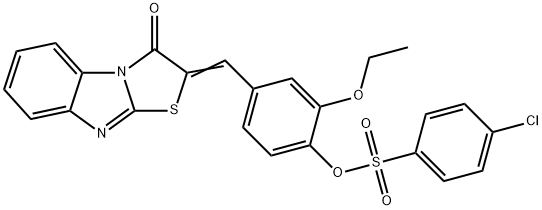 2-ethoxy-4-[(3-oxo[1,3]thiazolo[3,2-a]benzimidazol-2(3H)-ylidene)methyl]phenyl 4-chlorobenzenesulfonate Struktur