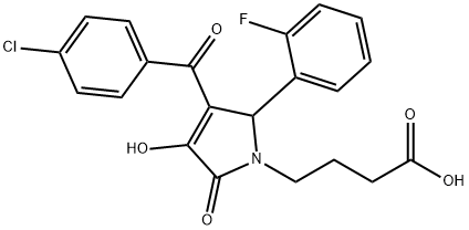 4-[3-(4-chlorobenzoyl)-2-(2-fluorophenyl)-4-hydroxy-5-oxo-2,5-dihydro-1H-pyrrol-1-yl]butanoic acid Struktur