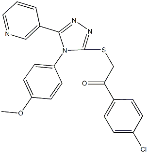 1-(4-chlorophenyl)-2-{[4-(4-methoxyphenyl)-5-(3-pyridinyl)-4H-1,2,4-triazol-3-yl]sulfanyl}ethanone Struktur