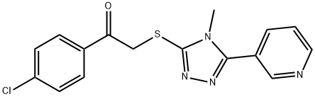 1-(4-chlorophenyl)-2-{[4-methyl-5-(3-pyridinyl)-4H-1,2,4-triazol-3-yl]sulfanyl}ethanone Struktur