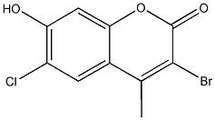 3-bromo-6-chloro-7-hydroxy-4-methyl-2H-chromen-2-one Struktur