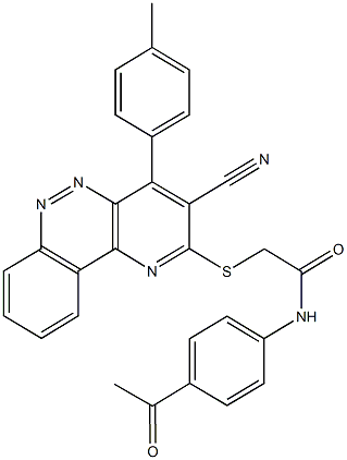 N-(4-acetylphenyl)-2-{[3-cyano-4-(4-methylphenyl)pyrido[3,2-c]cinnolin-2-yl]sulfanyl}acetamide Struktur