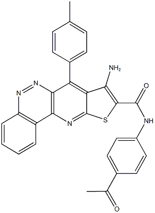 N-(4-acetylphenyl)-8-amino-7-(4-methylphenyl)thieno[3',2':5,6]pyrido[3,2-c]cinnoline-9-carboxamide Struktur