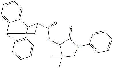 4,4-dimethyl-2-oxo-1-phenyl-3-pyrrolidinyl tetracyclo[6.6.2.0~2,7~.0~9,14~]hexadeca-2,4,6,9,11,13-hexaene-15-carboxylate Struktur