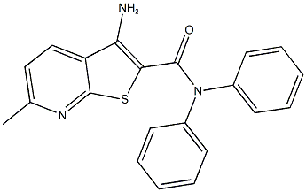 3-amino-6-methyl-N,N-diphenylthieno[2,3-b]pyridine-2-carboxamide Struktur