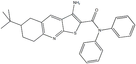 3-amino-6-tert-butyl-N,N-diphenyl-5,6,7,8-tetrahydrothieno[2,3-b]quinoline-2-carboxamide Struktur