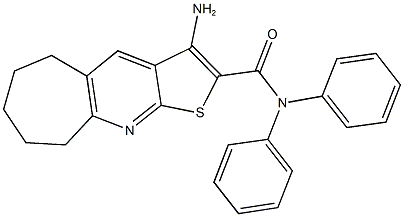 3-amino-N,N-diphenyl-6,7,8,9-tetrahydro-5H-cyclohepta[b]thieno[3,2-e]pyridine-2-carboxamide Struktur