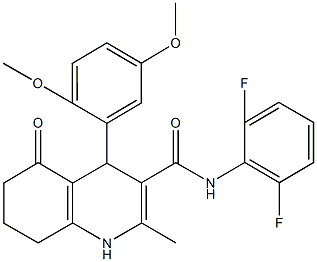 N-(2,6-difluorophenyl)-4-(2,5-dimethoxyphenyl)-2-methyl-5-oxo-1,4,5,6,7,8-hexahydro-3-quinolinecarboxamide Struktur