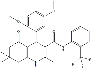 4-(2,5-dimethoxyphenyl)-2,7,7-trimethyl-5-oxo-N-[2-(trifluoromethyl)phenyl]-1,4,5,6,7,8-hexahydro-3-quinolinecarboxamide Struktur