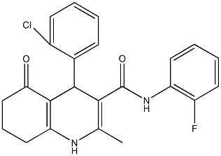 4-(2-chlorophenyl)-N-(2-fluorophenyl)-2-methyl-5-oxo-1,4,5,6,7,8-hexahydro-3-quinolinecarboxamide Struktur