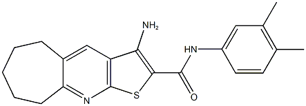 3-amino-N-(3,4-dimethylphenyl)-6,7,8,9-tetrahydro-5H-cyclohepta[b]thieno[3,2-e]pyridine-2-carboxamide Struktur