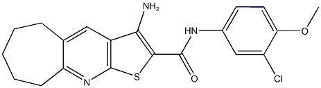 3-amino-N-(3-chloro-4-methoxyphenyl)-6,7,8,9-tetrahydro-5H-cyclohepta[b]thieno[3,2-e]pyridine-2-carboxamide Struktur