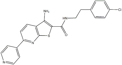 3-amino-N-[2-(4-chlorophenyl)ethyl]-6-pyridin-4-ylthieno[2,3-b]pyridine-2-carboxamide Struktur