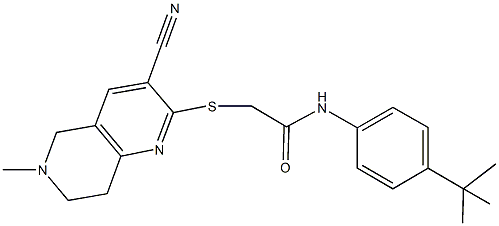 N-(4-tert-butylphenyl)-2-[(3-cyano-6-methyl-5,6,7,8-tetrahydro[1,6]naphthyridin-2-yl)sulfanyl]acetamide Struktur