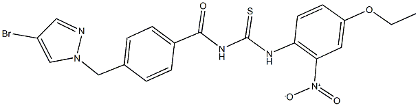 N-{4-[(4-bromo-1H-pyrazol-1-yl)methyl]benzoyl}-N'-{4-ethoxy-2-nitrophenyl}thiourea Struktur