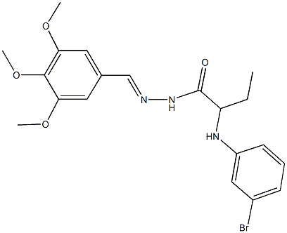 2-(3-bromoanilino)-N'-(3,4,5-trimethoxybenzylidene)butanohydrazide Struktur