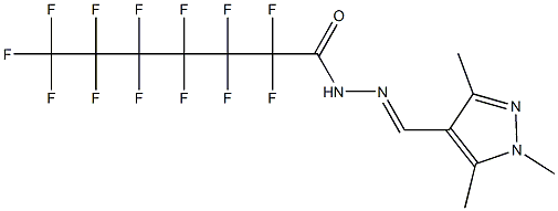 2,2,3,3,4,4,5,5,6,6,7,7,7-tridecafluoro-N'-[(1,3,5-trimethyl-1H-pyrazol-4-yl)methylene]heptanohydrazide Struktur