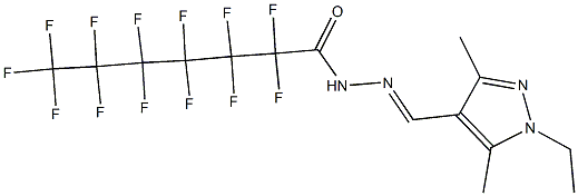 N'-[(1-ethyl-3,5-dimethyl-1H-pyrazol-4-yl)methylene]-2,2,3,3,4,4,5,5,6,6,7,7,7-tridecafluoroheptanohydrazide Struktur