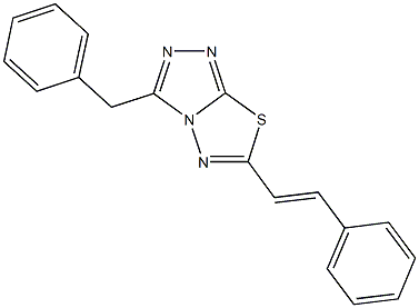 3-benzyl-6-(2-phenylvinyl)[1,2,4]triazolo[3,4-b][1,3,4]thiadiazole Struktur