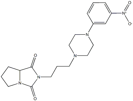 2-[3-(4-{3-nitrophenyl}-1-piperazinyl)propyl]tetrahydro-1H-pyrrolo[1,2-c]imidazole-1,3(2H)-dione Struktur