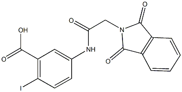 5-{[(1,3-dioxo-1,3-dihydro-2H-isoindol-2-yl)acetyl]amino}-2-iodobenzoic acid Struktur