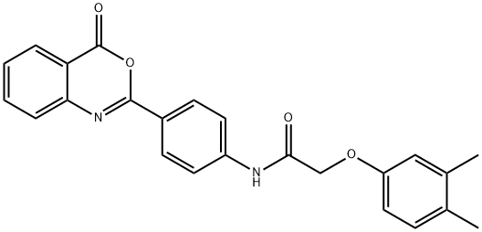 2-(3,4-dimethylphenoxy)-N-[4-(4-oxo-4H-3,1-benzoxazin-2-yl)phenyl]acetamide Struktur