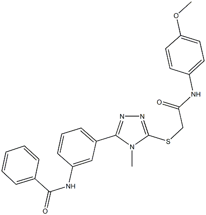 N-[3-(5-{[2-(4-methoxyanilino)-2-oxoethyl]sulfanyl}-4-methyl-4H-1,2,4-triazol-3-yl)phenyl]benzamide Struktur