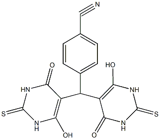 4-[bis(6-hydroxy-4-oxo-2-thioxo-1,2,3,4-tetrahydropyrimidin-5-yl)methyl]benzonitrile Struktur