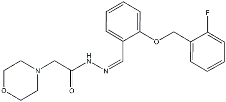 N'-{2-[(2-fluorobenzyl)oxy]benzylidene}-2-(4-morpholinyl)acetohydrazide Struktur