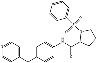 1-(phenylsulfonyl)-N-[4-(4-pyridinylmethyl)phenyl]-2-pyrrolidinecarboxamide Struktur